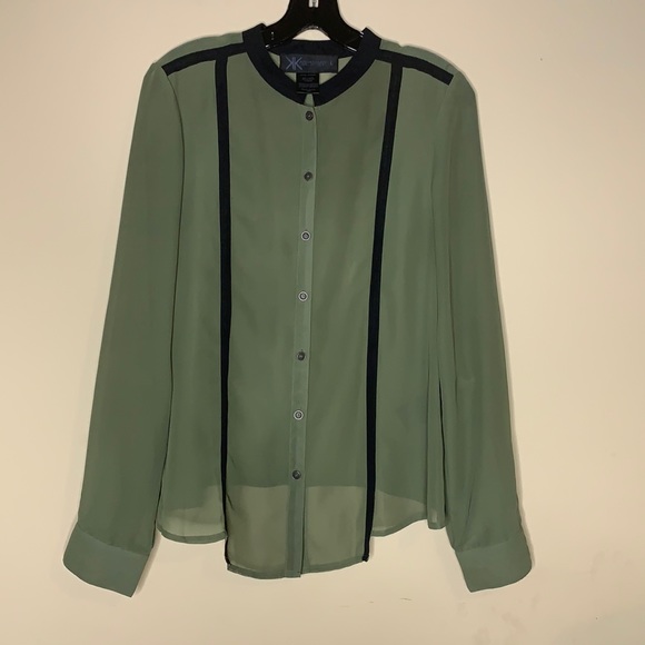 Kardashian Kollection Olive & Black Blouse, L - Picture 5 of 6